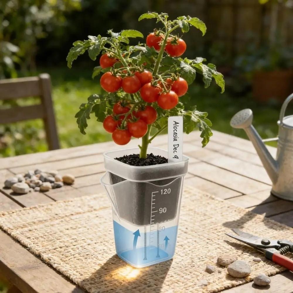 12 Set Dual Layers Self Watering Pots Clear Plastic Seedling Plant Pot Plant Propagation