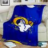 Rams Football Team Spirit Printed Throws Blanket Soft Flannel Blankets for Couch Bed Gifts for Men Women Picnic Blanket Christmas Gifts