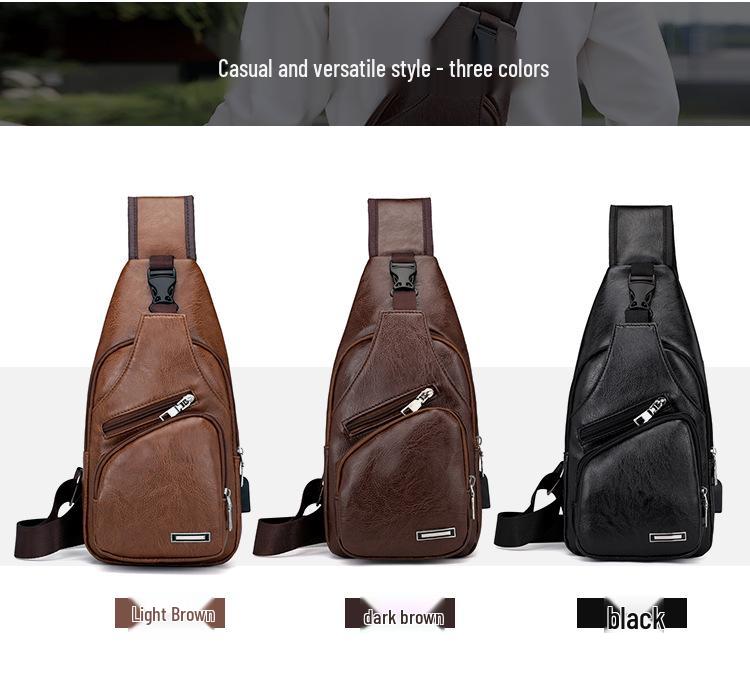 Men's Korean Style Multifunctional Crossbody Chest Bag and Waist Backpack for Outdoors