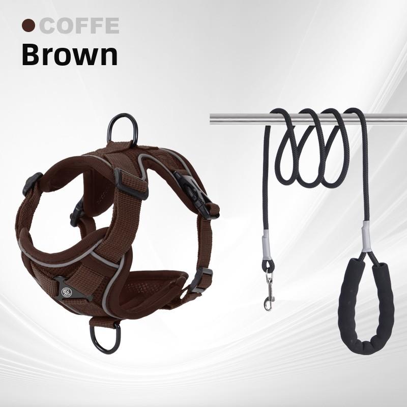 

Автоматический поводок для кошки, Поводок для выгула кошки, Жилет, Тряпичная кукла против линьки, Кошка и котенок, Светоотражающий полосатый поводок для питомца XL кофейный