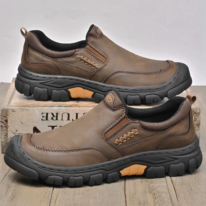Fashion Antiskid Comfortable Trainers Leather Mens Business Shoes Stylish Handmade Male Hiking Footwear Leisure Outdoor Walking Shoe