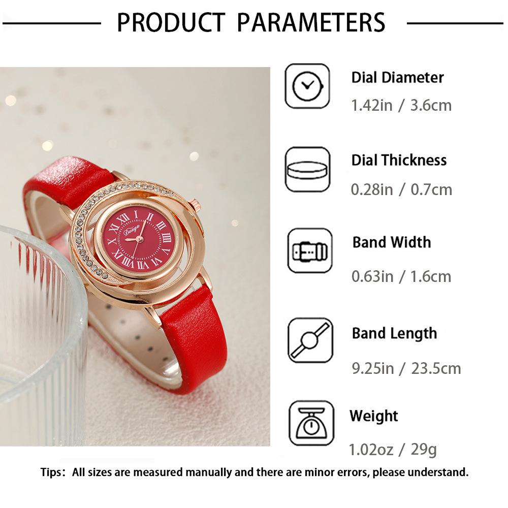 Women Quartz Watch Ring Necklace Earring Rhinestone Wristwatch Watches