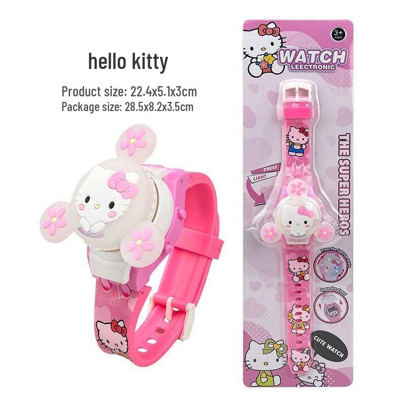 

Детские мультяшные часы Делюкс с красочным светящимся вращающимся гироскопом - Электронная игрушка в подарок