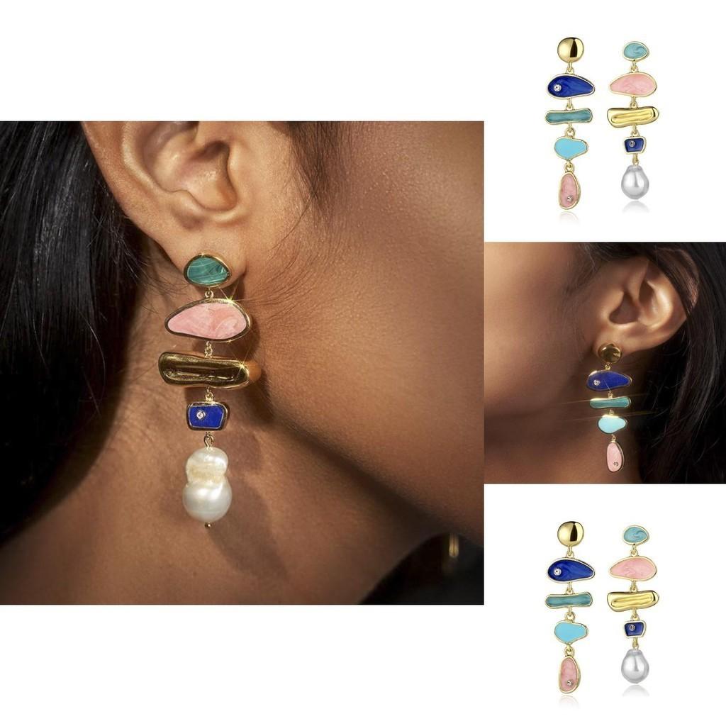 Fashionable Geometric Alloy Earrings For Women Chic Casual Jewelry