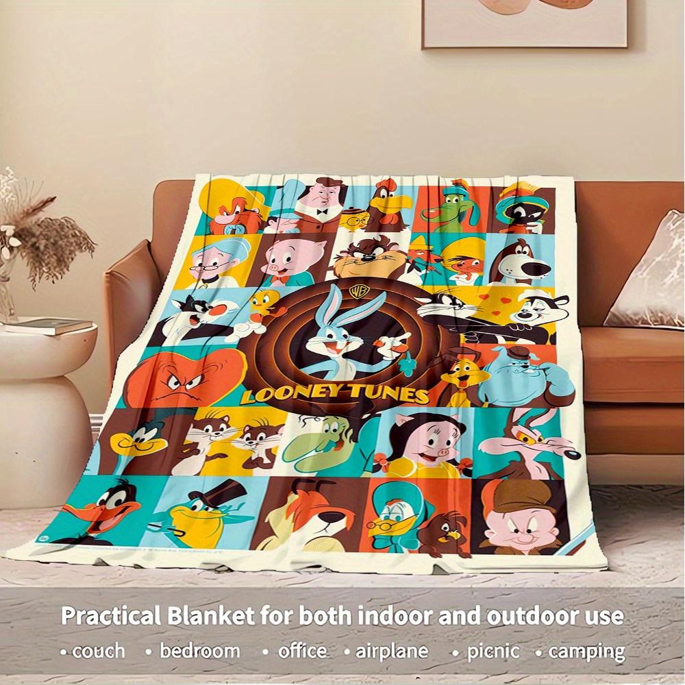 1pc Flannel Throw Blanket, Looney Tunes,Bugs Bunny,Cartoon CharactersPattern Printed Blanket, Warm Cozy Soft Blanket For Couch Bed Sofa Car