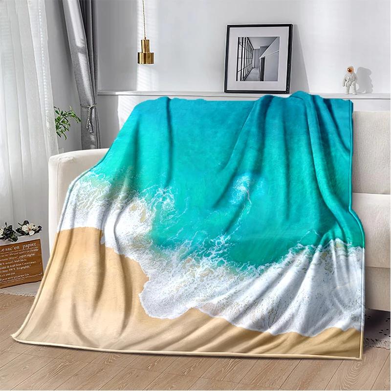 29 Style New Sea Water Beach Reef Nature Scenery 3D Blanket,Soft Throw Blanket for Home Bedroom Bed Sofa Travel Picnic Cover Kid