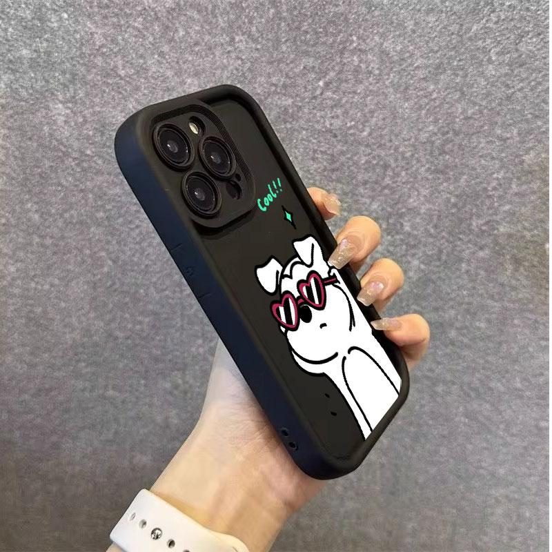 Funny Puppy Pattern Phone Case for iPhone 15 Pro Max 14 13 12 11 XS XR X 7 8 Plus SE 3 2022 Shockproof Soft Bumper Protective