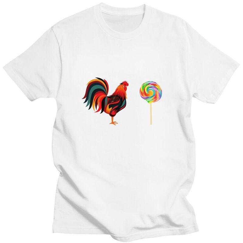 Dont Be A Chicken Lollipop T Shirt for Men Funny Sarcastic Joke Tshirts Streetwaer Short Sleeve Tee Shirt Clothing Gift