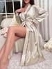 Women's Sexy Long Ice Silk Summer Bathrobe Cardigan