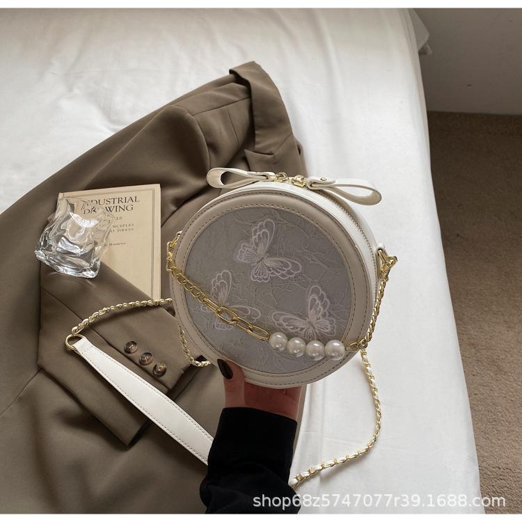 Fashion Light Luxury Niche Versatile Women's Messenger Bag Spring and Summer New Product 2025 Embroidered Three-dimensional Butterfly Portable Small