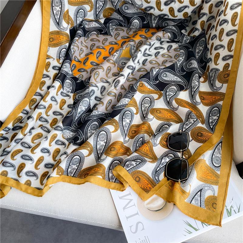 Cashew color matching scarf cotton and linen shawl long large size travel scarf retro scarf autumn and winter new women