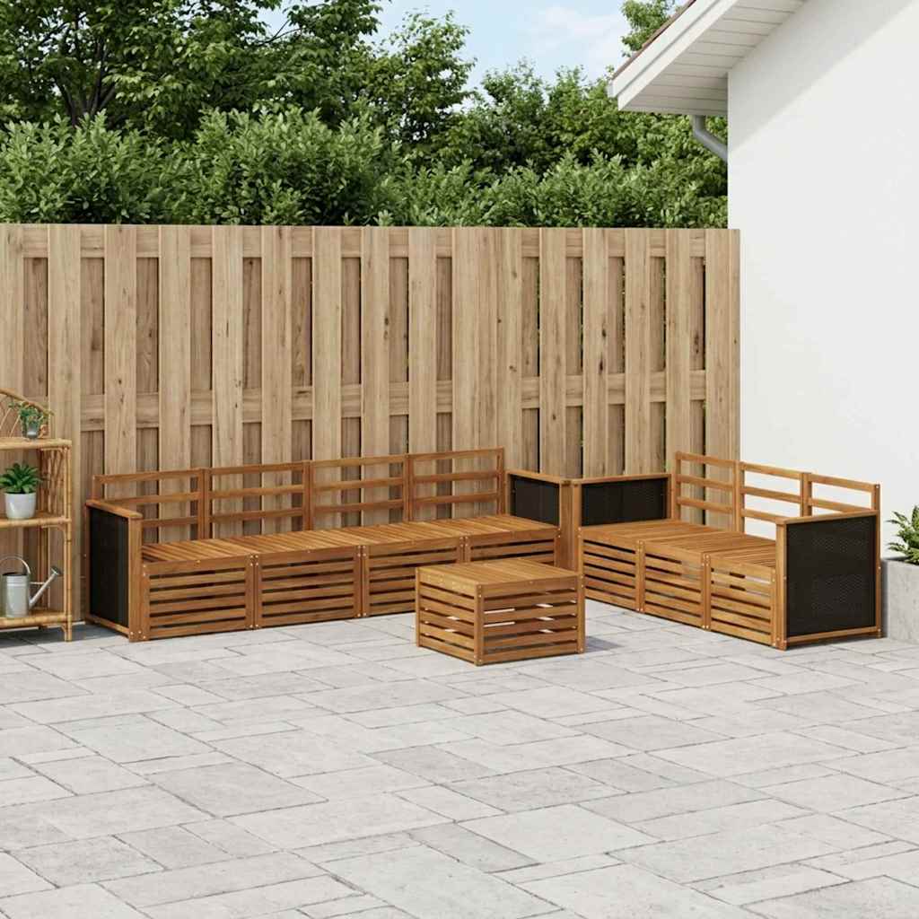 Outdoor Sofa Set 8 Pcs Solid Acacia Wood