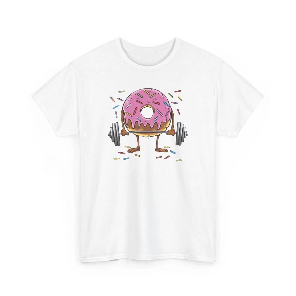 Weightlifting Donut Fitness Funny T-shirt - Novelty Gym Sports Graphic Tee 2 S