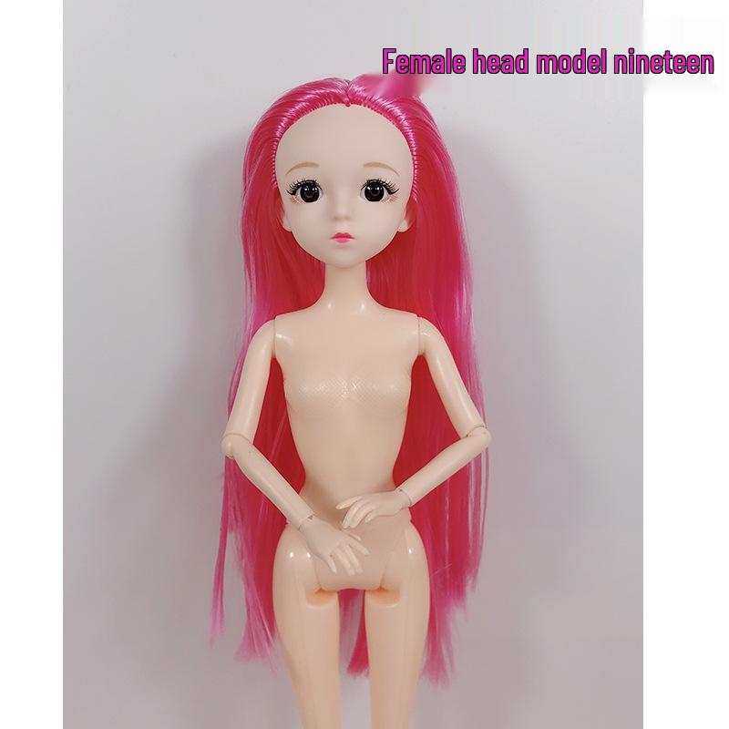30cm 11-inch BJD Doll with Blinking Real Eyes, Changeable Clothes, DIY Options, and Bonus Head