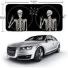 Funny Skull Gothic Hippie Skeleton Black Windshield Sunshade For Car SUV Truck Foldable Uv Ray Reflector Front Window Sun Shade Visor Shield Cover