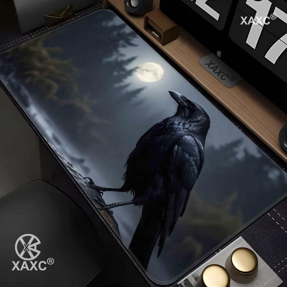 Dark Style Crow Mouse Pad large keyboard mouse desk pad nonslip rubber gaming mouse pad laptop mouse carpet HYBXXC Desk Mat