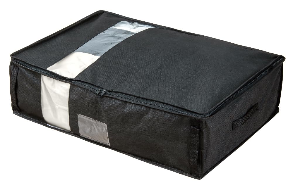 

Alphax Futon Storage Case/Bag, Nonwoven Fabric, 69cm Wide x 50cm Deep x 20cm High, Bamboo Charcoal Storage Case for Down Comforters, Black, AP-712510