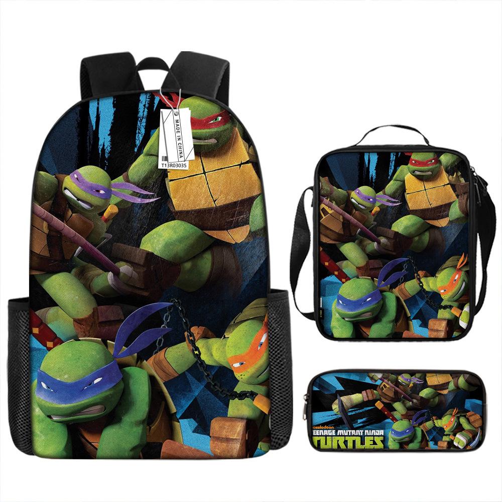 Teenage Mutant Ninja Turtles Children'S School Bag Elementary School Student Cartoon Breathable Backpack Cute Burden Reduction Cool Printed Backpack