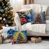 45X45Cm Christmas Tree And Decoration Pillowcase Bedroom Cushion Cover 100% Polyester Living Room Cushion Pillowcase Home Decor