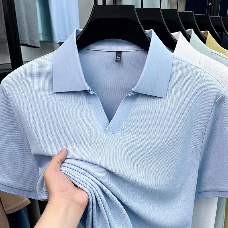Polo Shirts for Men Short Sleeve V Neck Polo Lightweight Summer Casual Polo Shirts