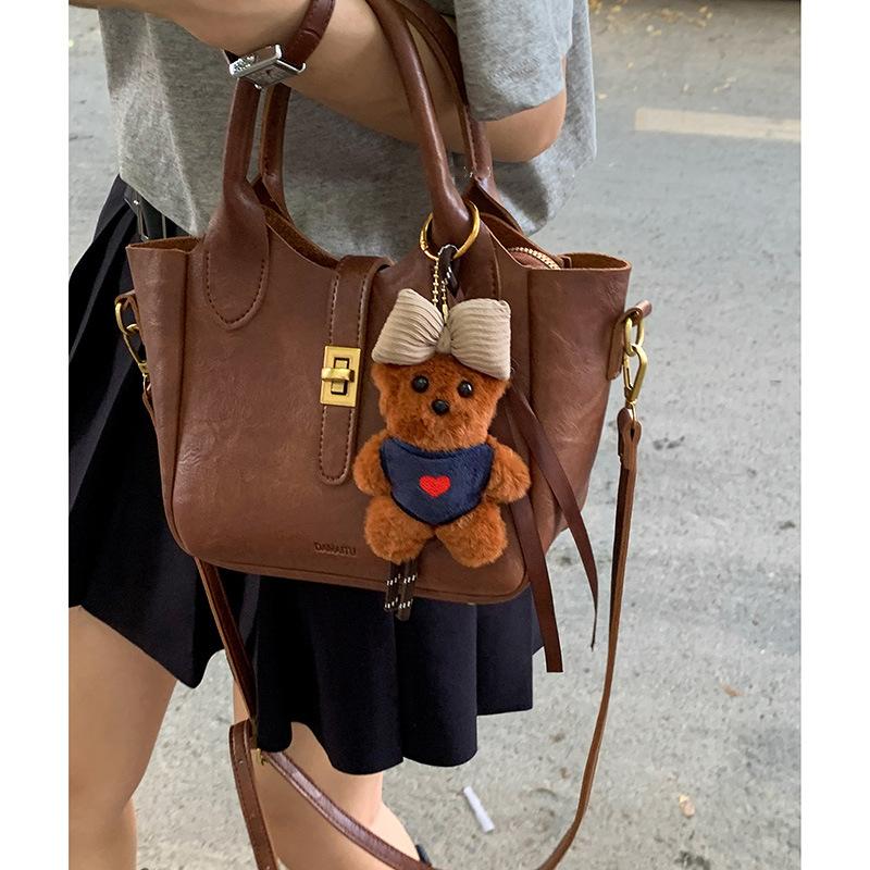 Retro Niche Portable Vegetable Basket Bag Women's 2025 New Trendy Fashion Korean Small Tote Bag Simple Messenger Bag