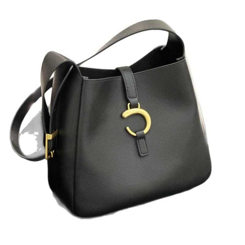 2025 Lazy Style All-match Simple Fashionable Shoulder Bag Handbag Women Commuting Bucket 23x21x9cm чёрный