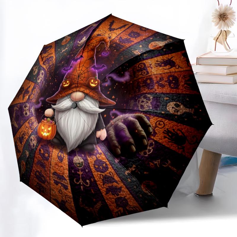 1 st Automatiskt Fällbart Paraply - Tecknat Mönster, Bärbar & Vikbar Design med 8 Ribbor, Jul- Födelsedagspresenter