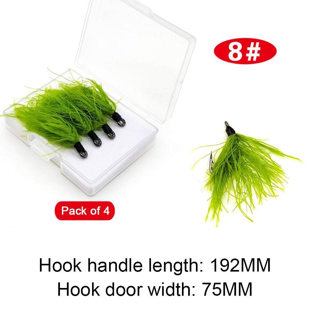 

Portable fly fishing Carp Hot Grass hook Terminal Tackle moss Fishing Hook Green Weed Hair Rigs 8