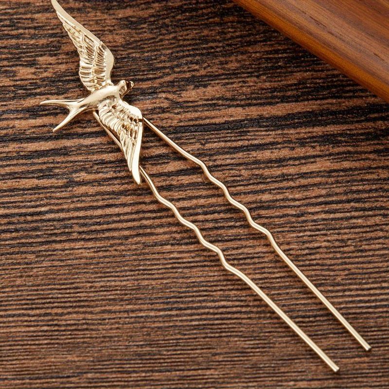Metal Leaf Hair Clips for Women Bridal Hairstyle Bird Barrette Hair Accessories