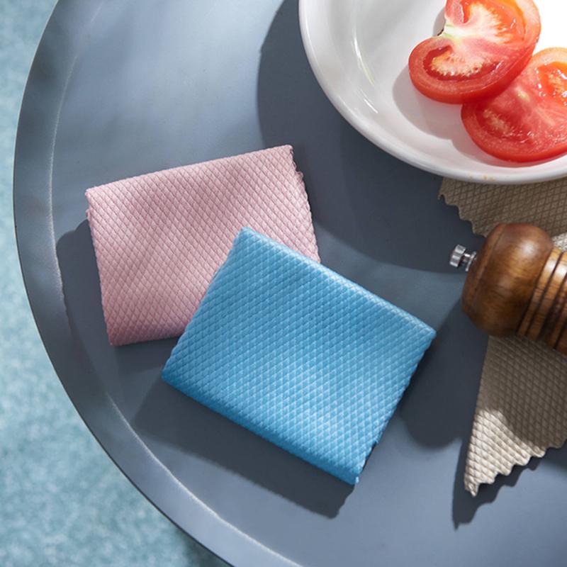 Kitchen Anti-Grease Wiping Rags Efficient Fish Scale Wipe Cloth Cleaning Cloth Home Washing Dish Cleaning Towel