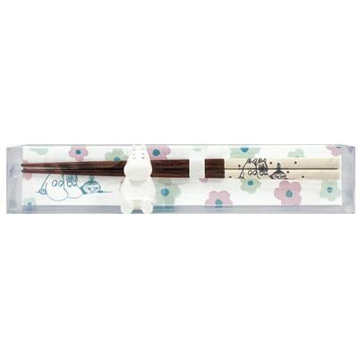 Kamio Japan Moomin Chopstick Rest Gift Natural Wood Chou Chou Poche Kamio Japan Set, Chopsticks, 240797,