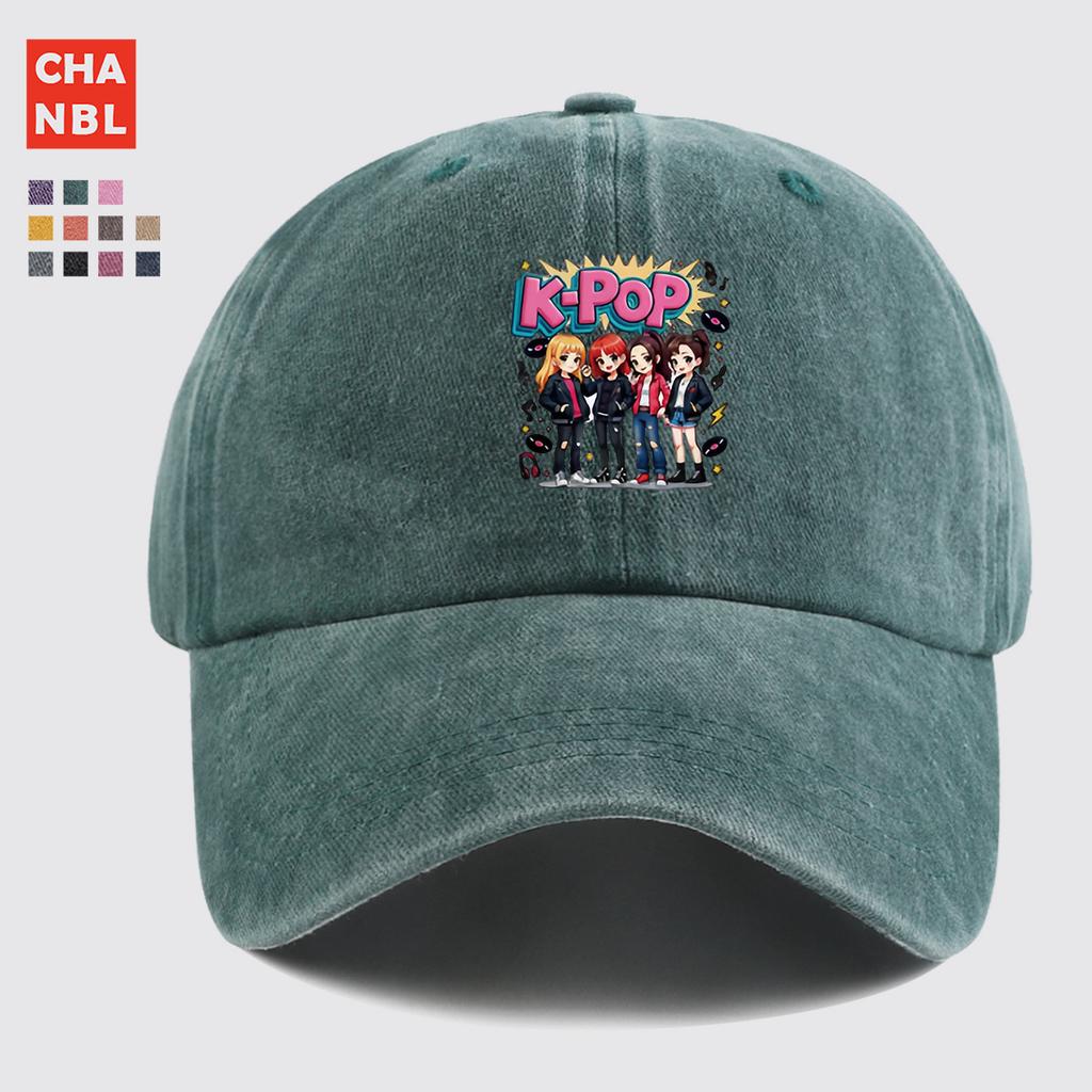 pc KPOP Themed Cartoon Group Printed Baseball Cap Fashionable Trendy Curved Brim Hat Unique EyeCatching Design Unisex Adju