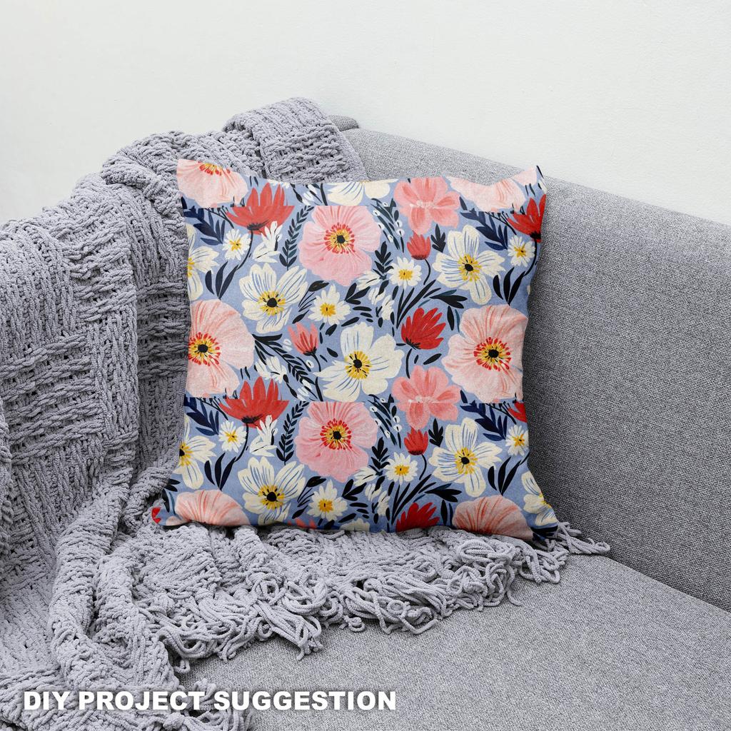 Royal Samt Stoff Polyester Zum Nähen - Motiv Blumen - Rdx2299