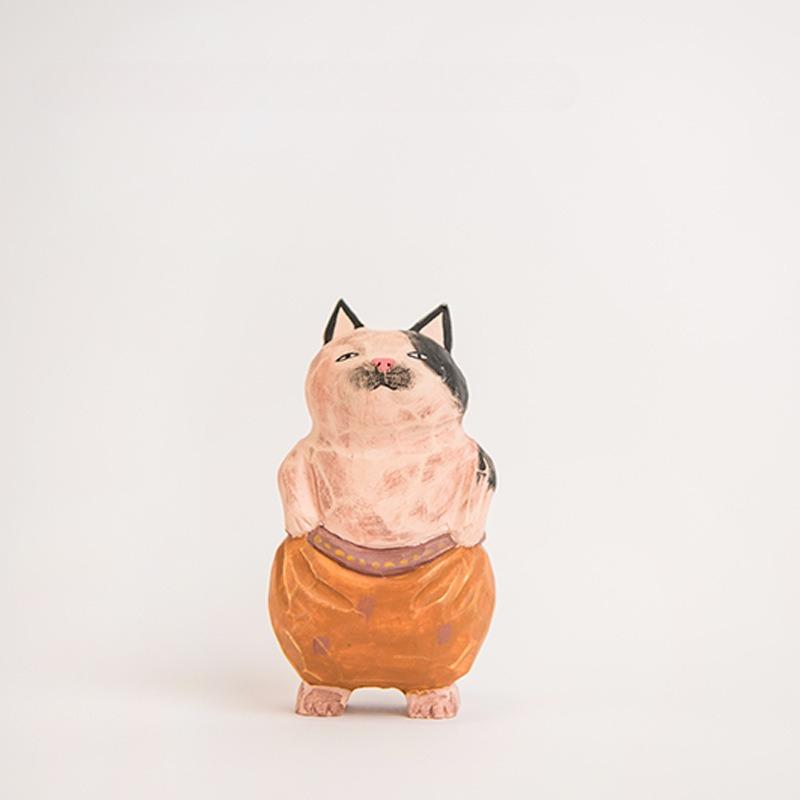 

Durable Wooden handicrafts cat statues hand carved cat ornaments creative home ornaments decorative items birthday gift ornaments