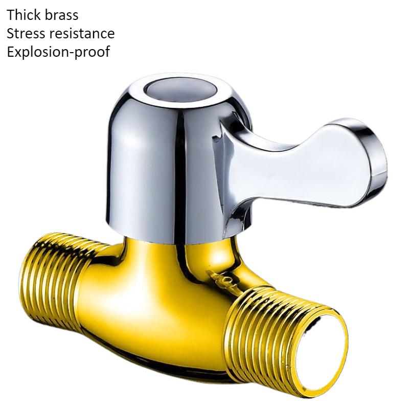 Copper Straight Through Valve with 4-point Internal and External Thread Water Pipes Bathroom Switch Water Tap Water Stop Valve