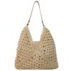Summer Straw Bag Hollow Out Hobo Bag Large Vacation Bag Solid Color Holiday Travel Handbag Boho Shoulder Purse for Women