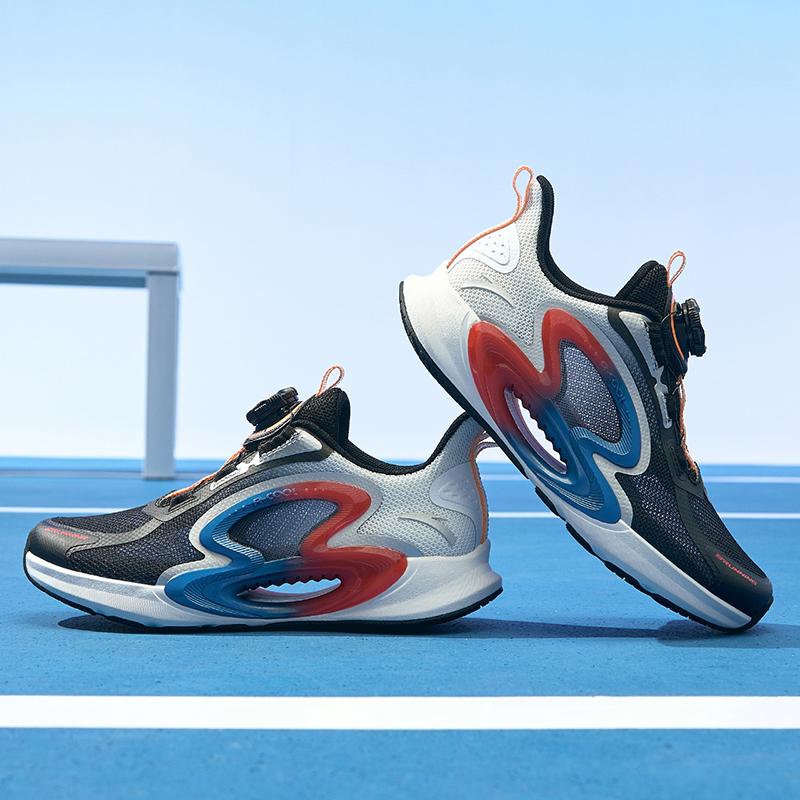 Anta Monthly Breathable Lightweight Running Shoes Kids Sneakers Black White Silver 312325519-8