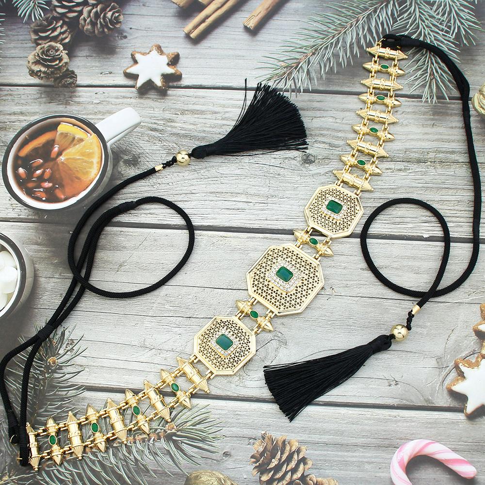 

Женский ремень из веревки с кисточкой, пояс невесты, золотые украшения, застегните веревочный пояс зелёный
