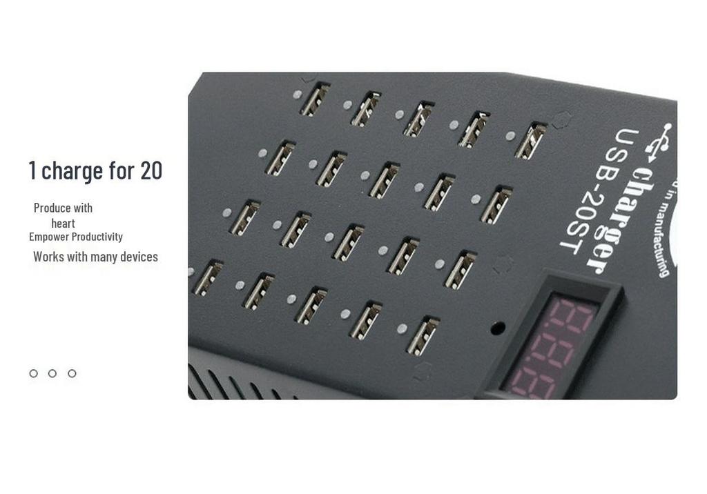 Digital Display Multi-Port USB Charger with Adjustable Voltage