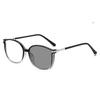 Unisex Retro Cat Eye Pochromic Glasses Trendy Color Changing Reading Glasses for Men Women Fashion Outdoor Sunglasses+4.0