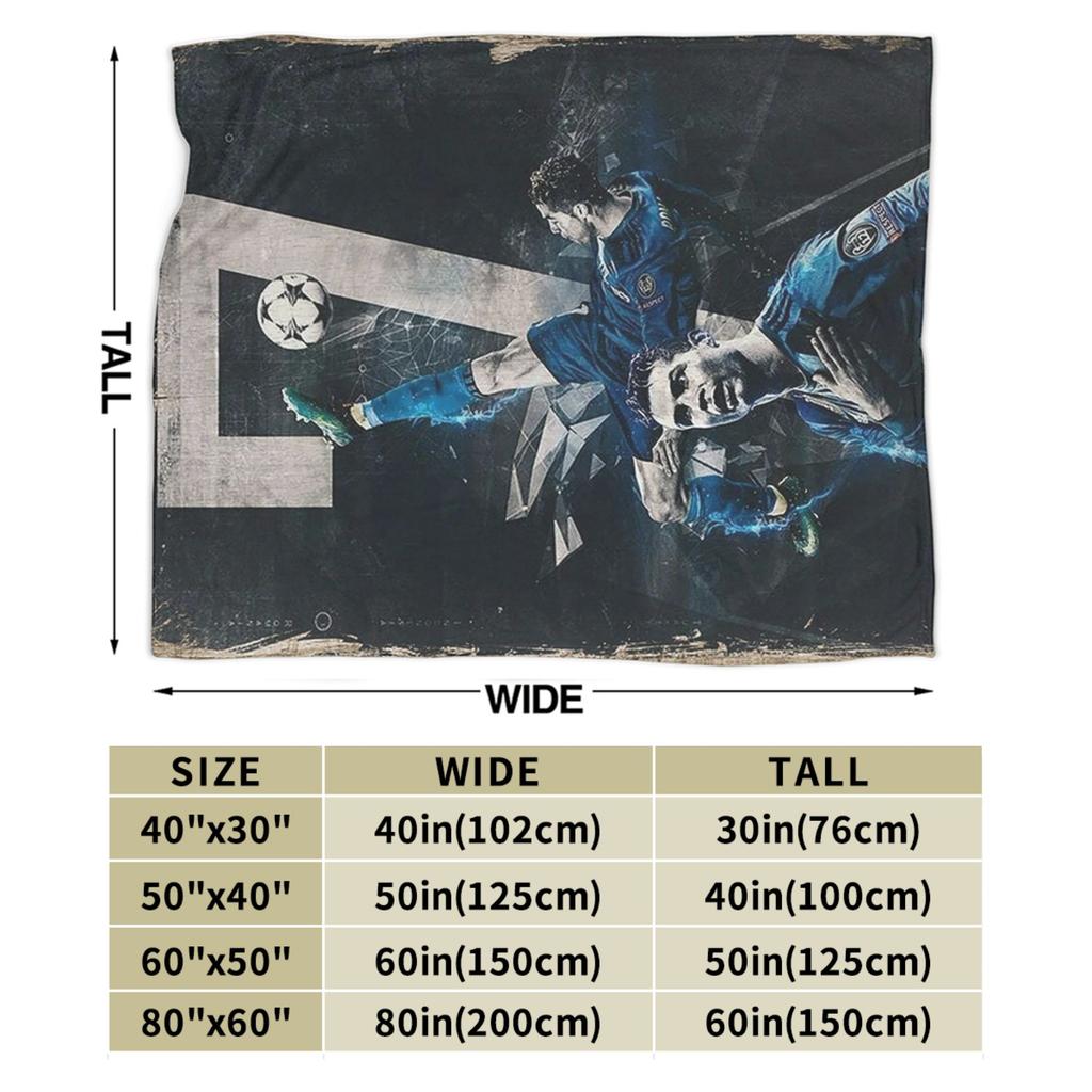 Knihovnička s fotbalovým míčem Ronalda Pletená deka Fleece Super měkká přehozová deka na postel Pohovku Koberec do postele