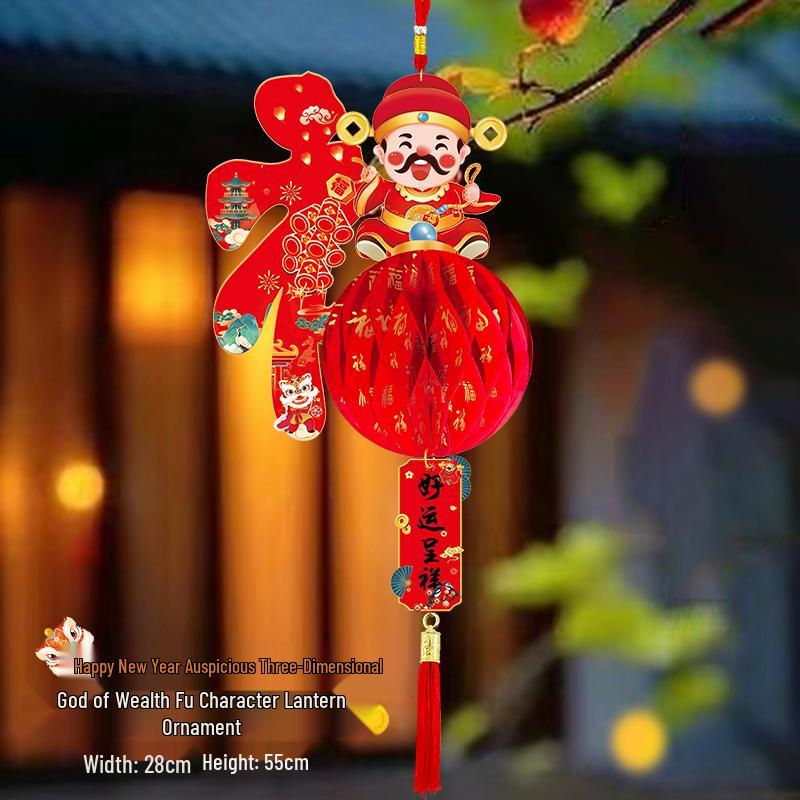 2026 Year of the Horse New Year Good Luck Red Lantern Hanging Ornaments