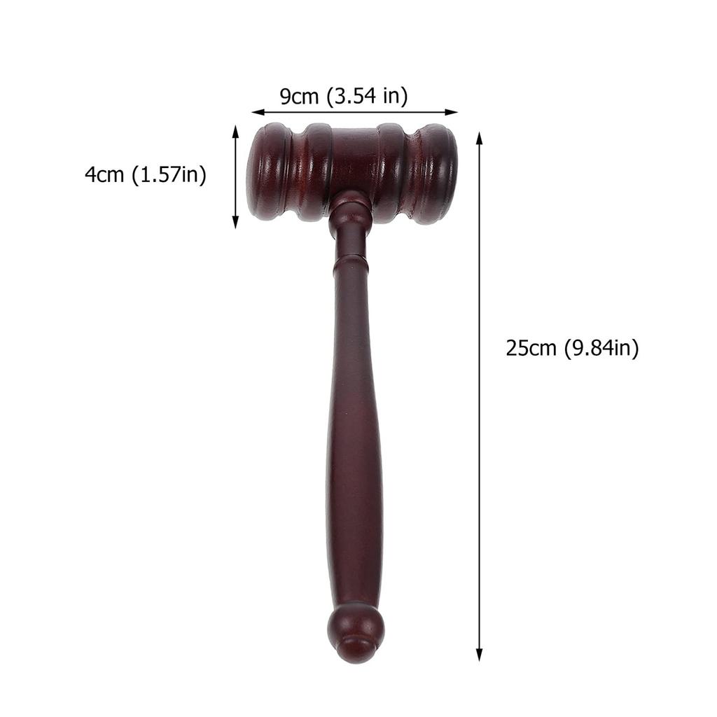 Toyvian Wooden Mallet Gavel with Wooden Base Judge Trial Costume Auction Hammer Gavel Judge Lawyer Trial Chairman Auction Meeting Cosplay Theater