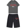 Unisex Jogging Set With Short Sleeved Shorts  Two-piece Set