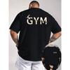 GYM Muscle Arm Barbell Sports Slogan Double-Sided Print Men'S T-Shirt, Fitness Motivational Style, Suitable for Gym, Daily, Athletic Wear