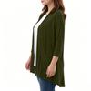 Women's Plus Size Soft Three-Quarter Sleeve Cardigan with Pockets