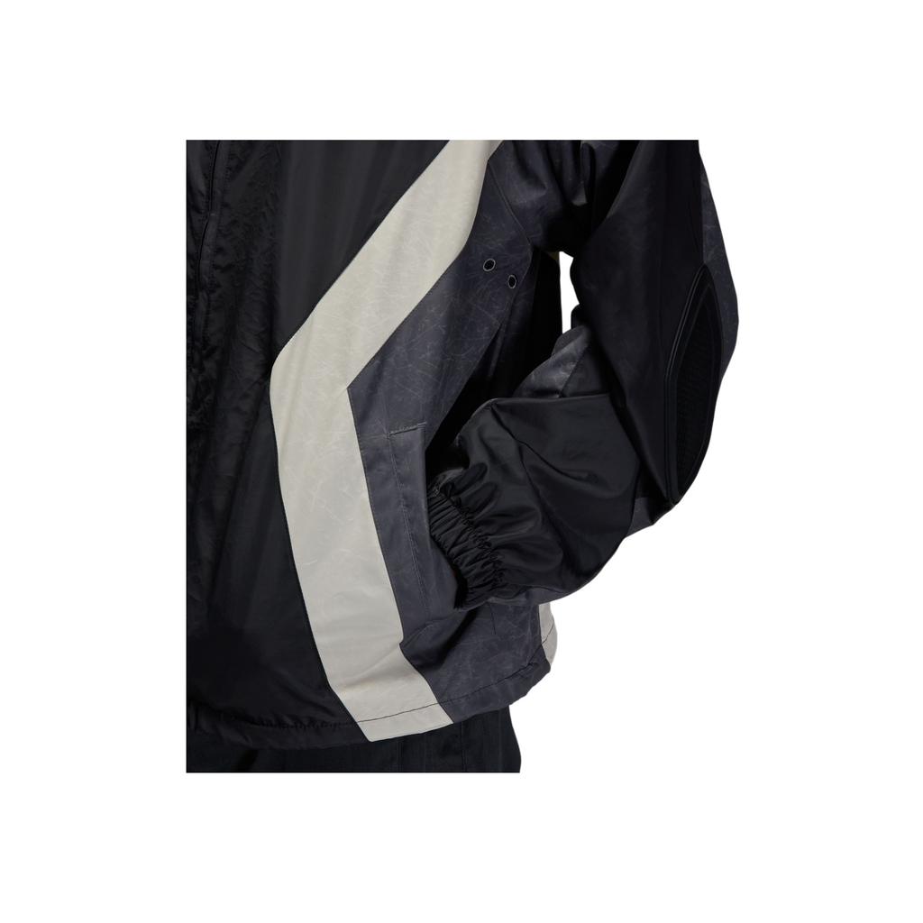 Jordan Draft Logo Letter Casual Hooded Long Sleeve Jacket Unisex Jacket Black Iron-Gray Light-Cream HQ1739-010