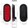 2PCS 6 Inch Oval Red LED Trailer Tail Lights, 10 LEDs Stop/Turn/Brake Lights With Surface Mount Grommets, DOT Certified IP67 Waterproof For Truck RV