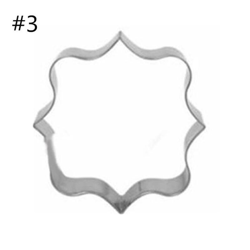 Sugar Biscuit Mold 3Pcs Plaque Cutter Cookies Frame DIY Cake Oval Square Rectangle Fancy Stainless Cookie Mold Stamp Pastry Tool