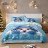 3pcs Christmas cartoon goblin print coreless duvet set multi size bedroom dormitory bedding holiday decoration machine washable